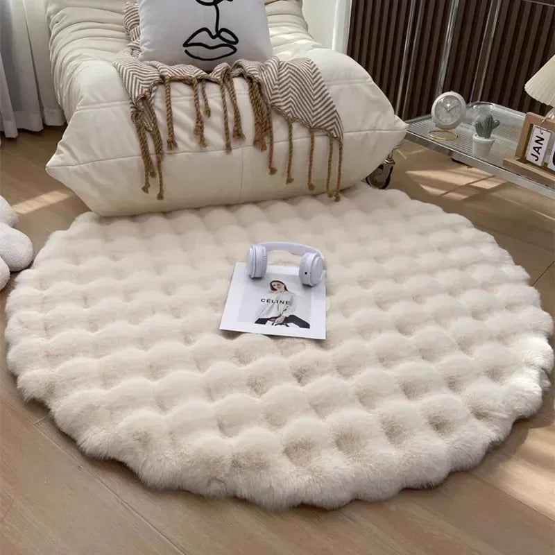 Plush Round Rug in Nordic Style | Lersk
