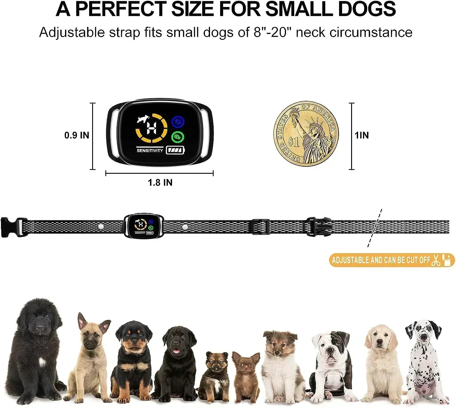 CalmPaws obojek proti štěkání pro malé psy, jemný a dobíjecí | Lersk