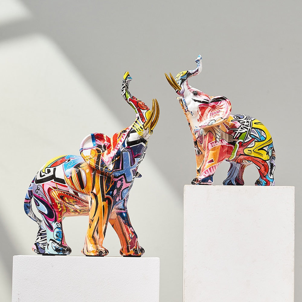 Aurella | Nordisk malet elefantstatue | Lersk