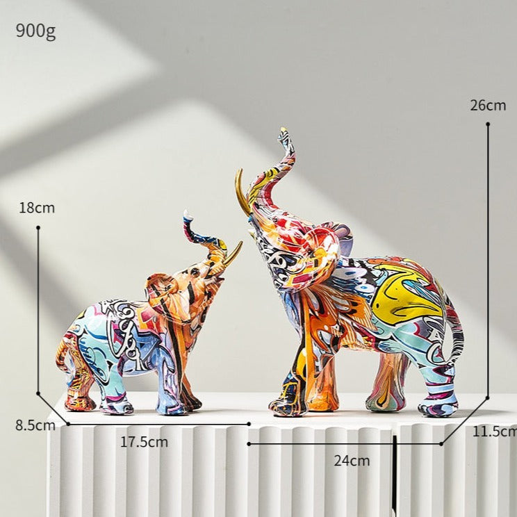 Aurella | Nordisk malet elefantstatue | Lersk