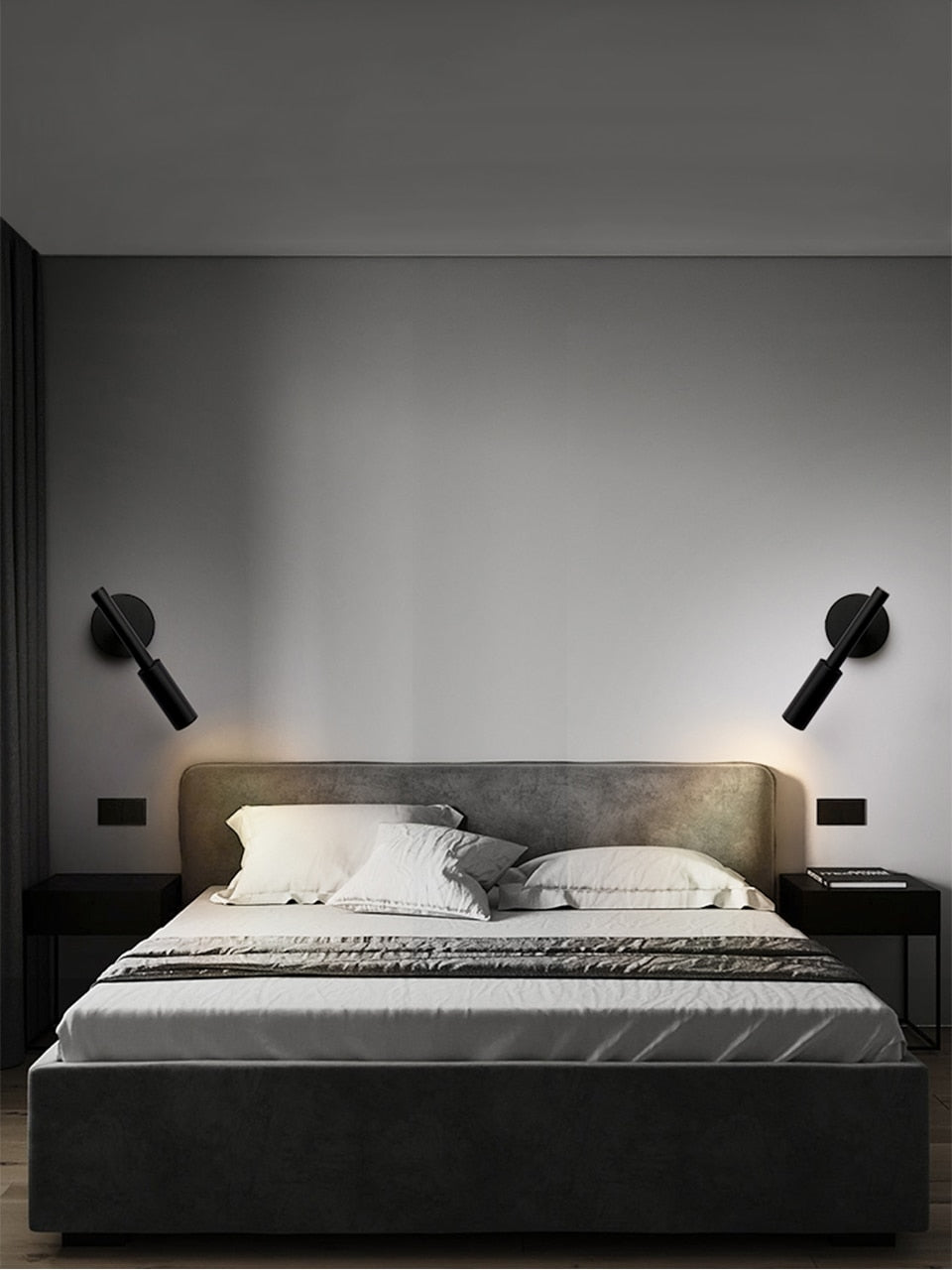 AuroraSwing Black And White Swing Arm Wall Reading Light | Lersk