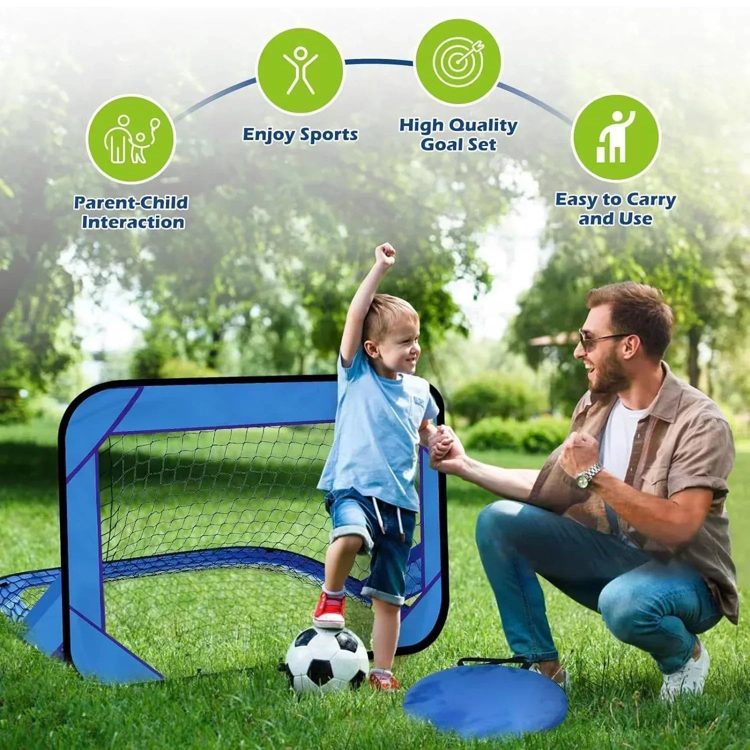 But de football pliable PlayMax pour enfants 4-en-1 Filet de soccer portable pour entraînement et jeu en plein air | Lersk