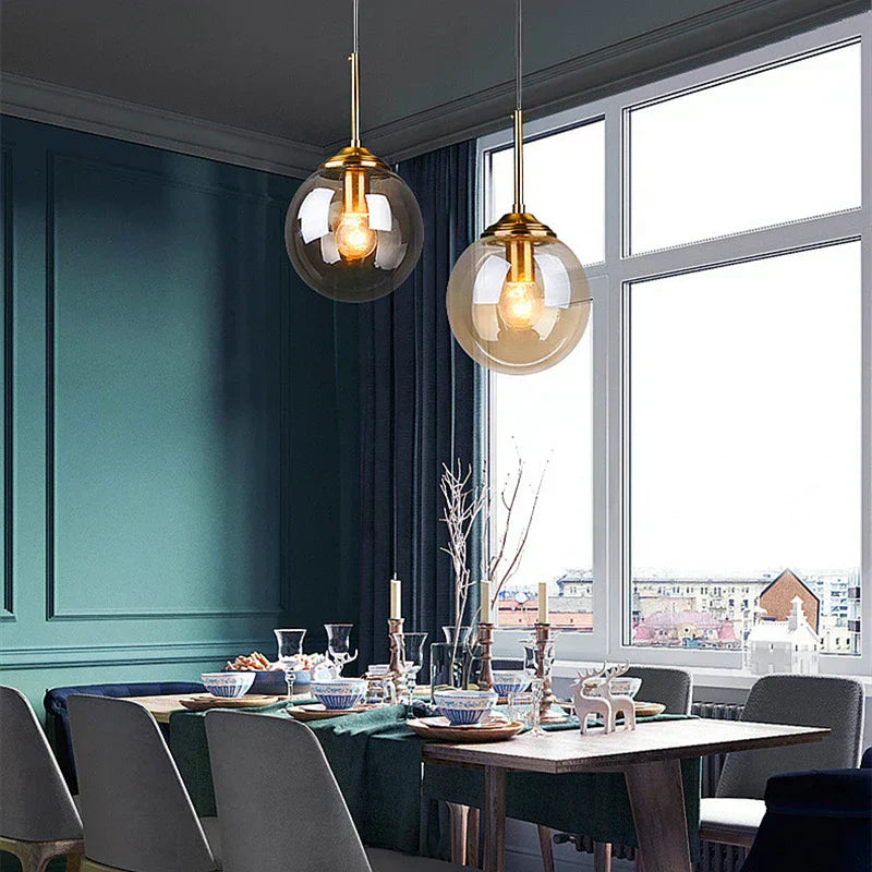 Nordische Glas-Pendelleuchte LED für Wohnzimmer und Esszimmer | Lersk
