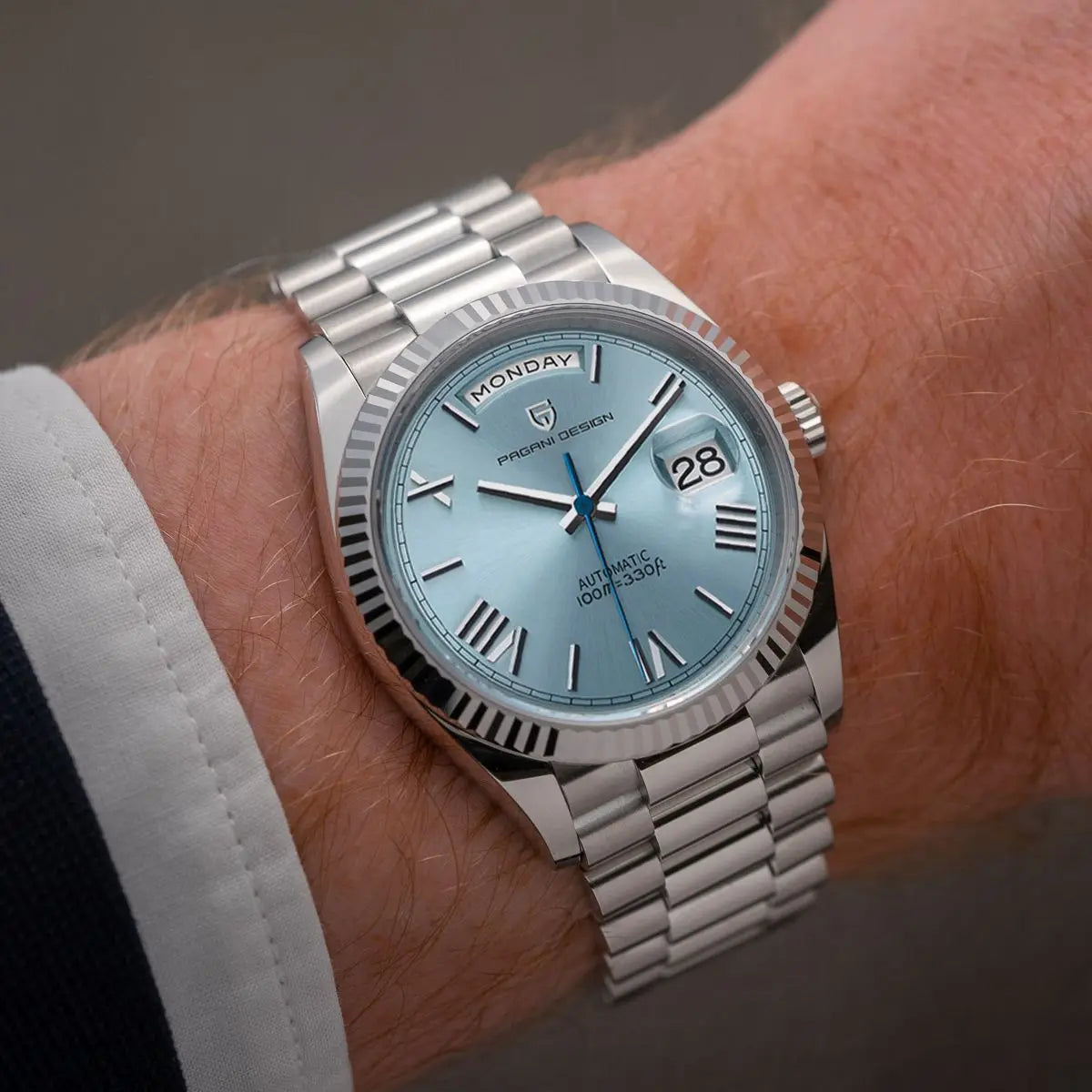 Hodinky NovaVale Elite Automatic z nerezové oceli s kalendářem | Lersk