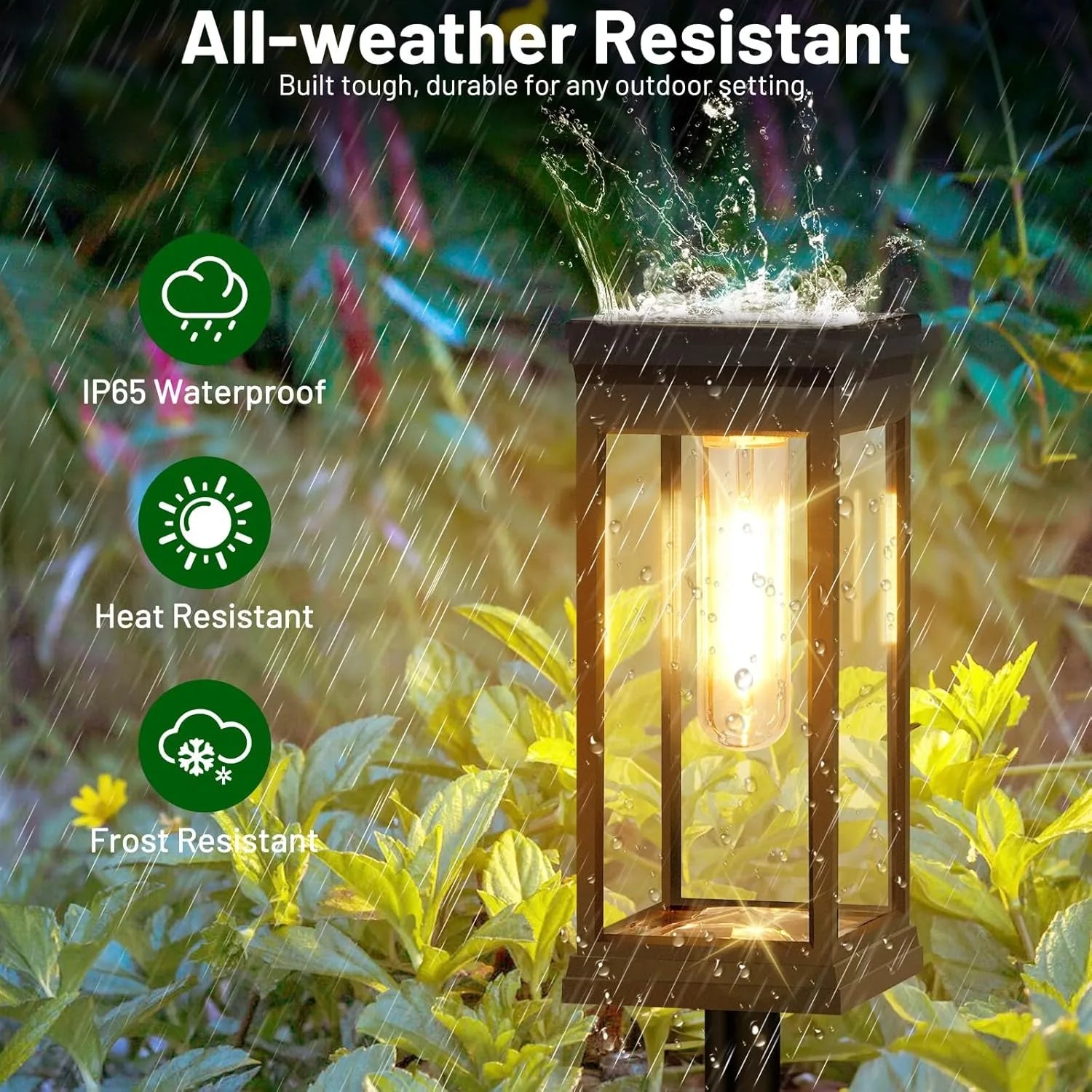 Elegant Solar Pathway Lights Outdoor Waterproof 4 Pack for Garden Walkway | Lersk