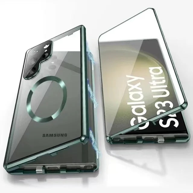 Kovové pouzdro z hliníkové slitiny 360 se bezpečným zavíráním pro Samsung Galaxy S24-S23 série | Lersk