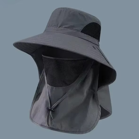 Chapéu de Sol Exterior com Proteção UV, Aba Larga e Aba para o Pescoço para Caminhadas, Pesca e Campismo | Lersk