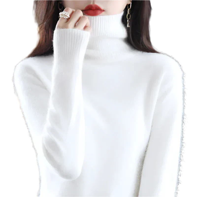 Pull col roulé en cachemire 100 % AuroraWeave pour femme, tricot d'automne | Lersk