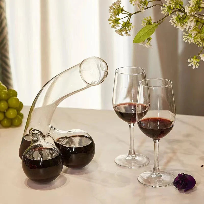 Playful Curve Decanter Centerpiece For Wine Service And Elegant Tableside Entertaining | Lersk
