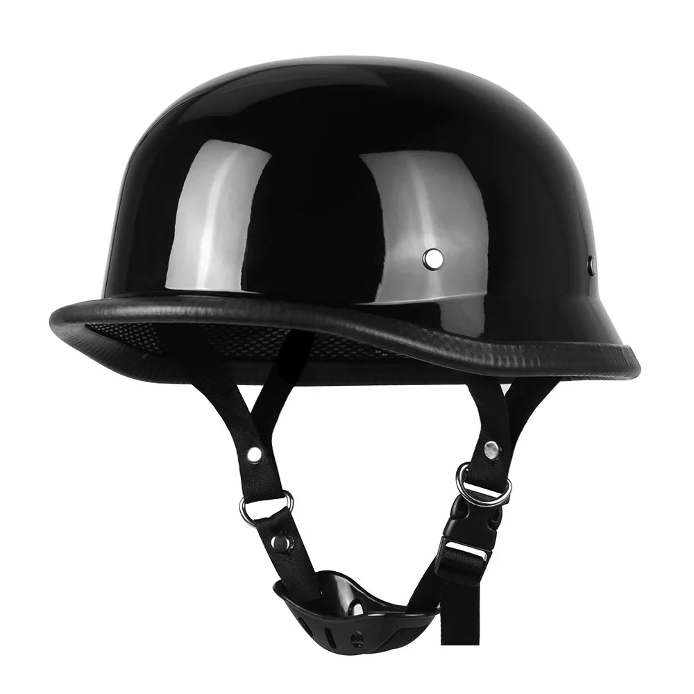 Vintage German-Style Half Motorcycle Helmet with ABS Shell – DOT and ECE Certified | Lersk