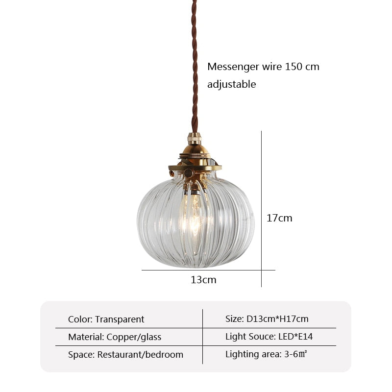 Lunara Retro Glaspendel med Jernfinish Accent | Lersk