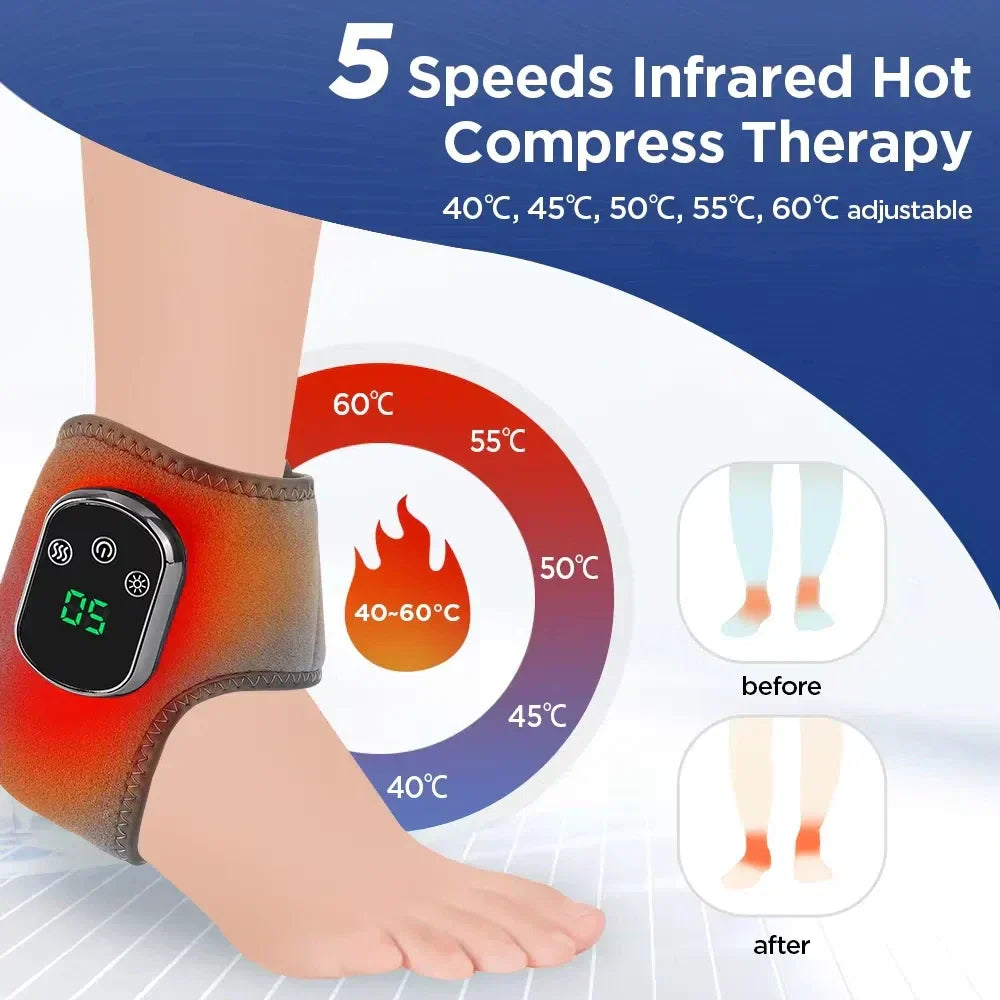 Infrared Hot Compress Ankle Massager With Five Heating Speeds And Three Vibration Modes For Custom Relaxation | Lersk