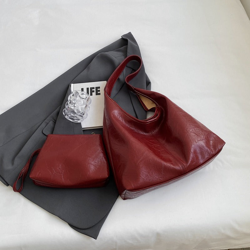 ArdentLux Vintage Tote Duo in Distressed Vegan Leather | Lersk