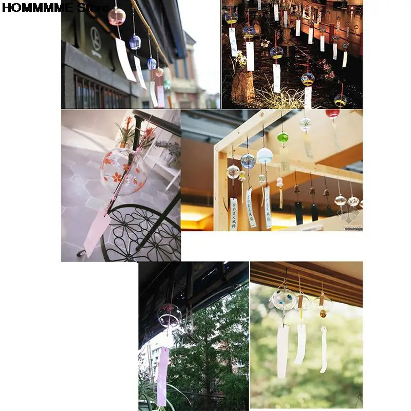 Yumeko Glas-Windspiel, japanischer Stil, handgefertigt mit klarem Klang und dekorativem Anhänger | Lersk