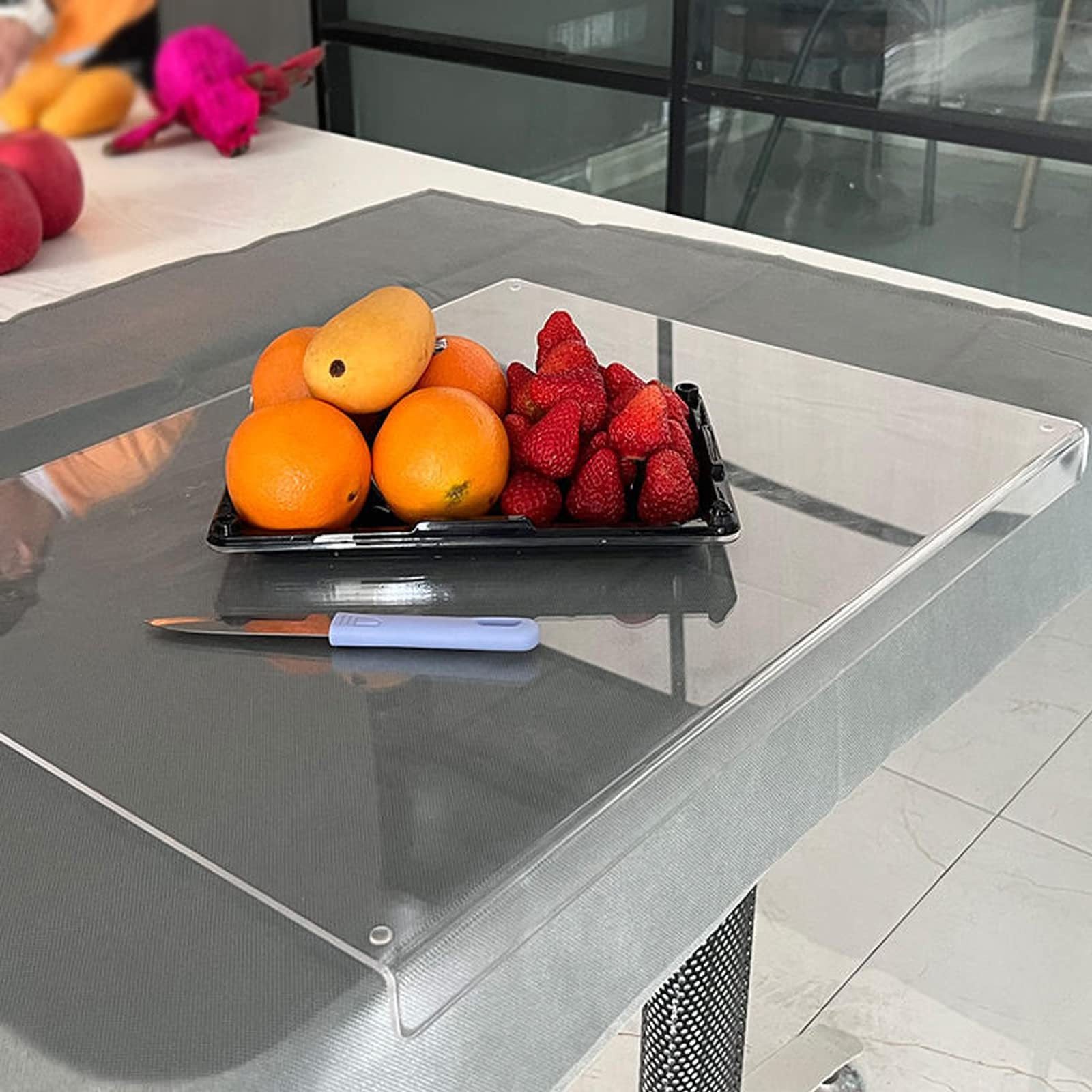 Non Slip Transparent Cutting Board With Lip For Home And Restaurant Kitchens | Lersk