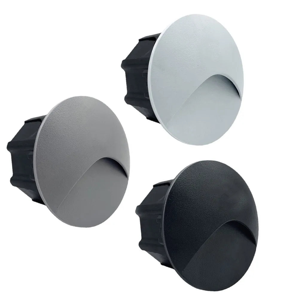 Moderní vodotěsná LED vestavná nástěnná lampa IP65 pro venkovní osvětlení, 3W zabudované světlo na schody, schodiště a balkon | Lersk