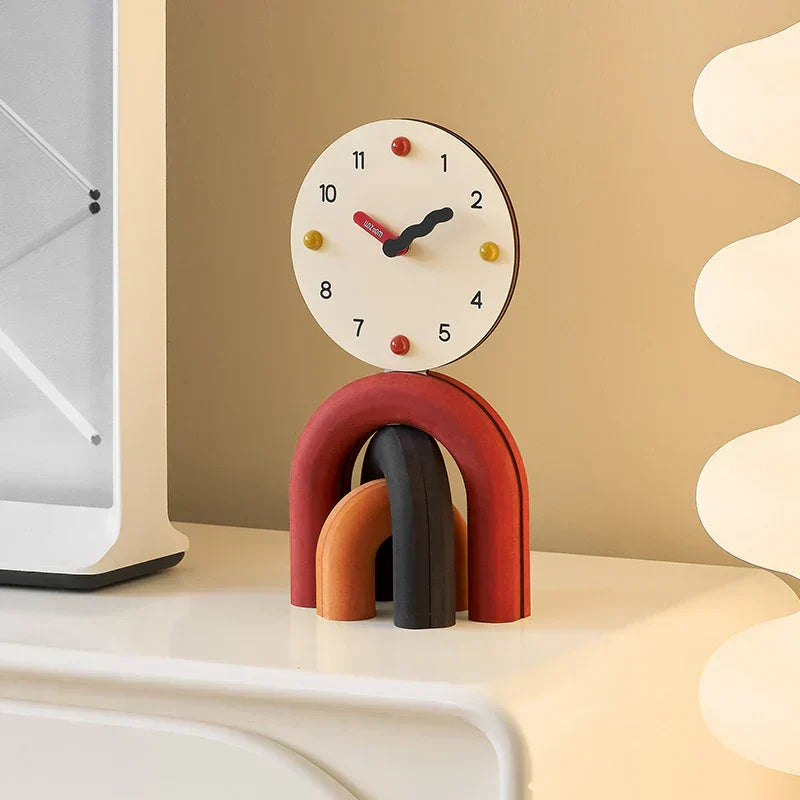LumenArc Nordic Arch Desk Clock Two Finishes Sleek Design | Lersk