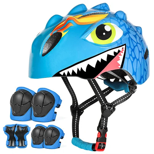 Kids Cycling Helmet & Protective Gear Set with Knee and Elbow Pads | Lersk