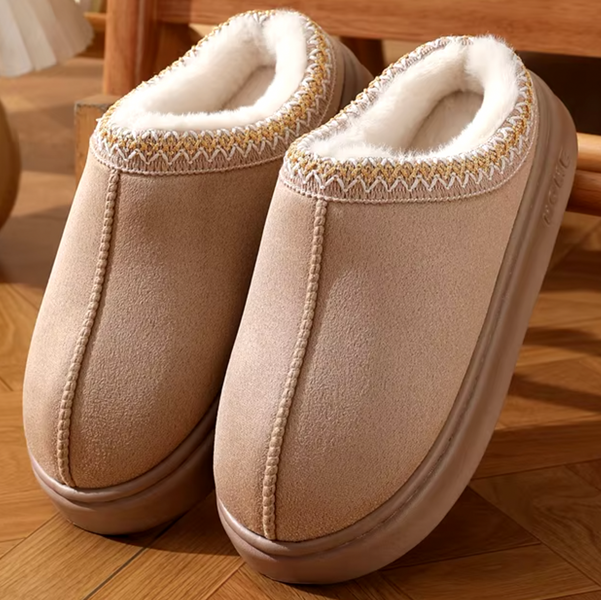 Wool-Lined Sheepskin Slippers for Everyday Home Comfort
