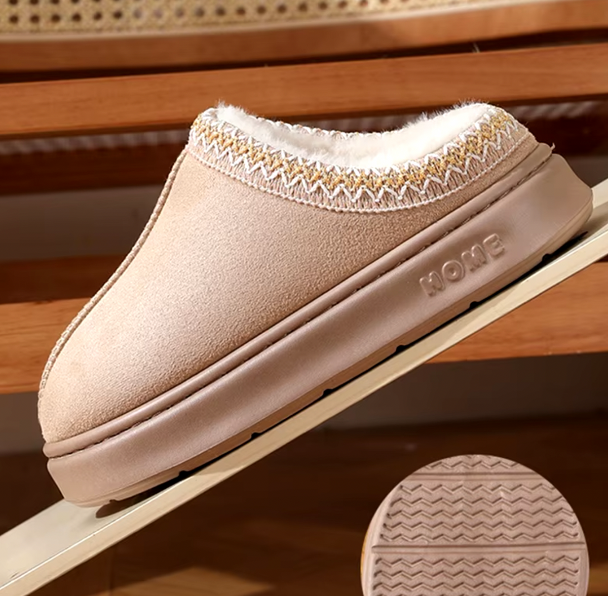 Wool-Lined Sheepskin Slippers for Everyday Home Comfort