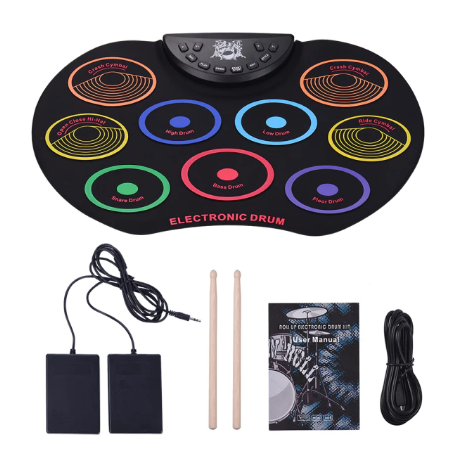 RhythmFold 9-Pad Portable Electronic Drum Kit USB/Battery | Lersk