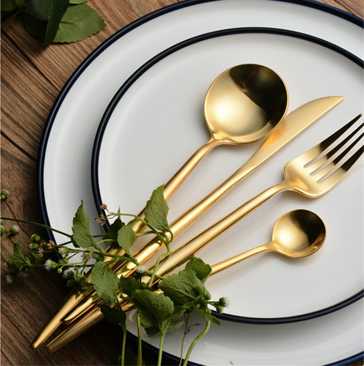 LyraGoldware | Set di posate 24 pezzi in acciaio inox 18/10 | Lersk