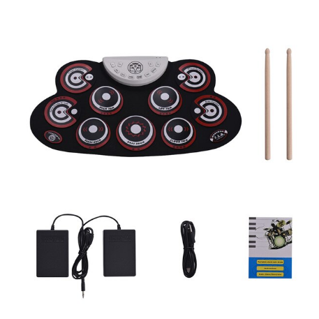 RhythmFold 9-Pad Portable Electronic Drum Kit USB/Battery | Lersk