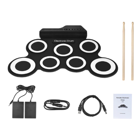 RhythmFold 9-Pad Portable Electronic Drum Kit USB/Battery | Lersk