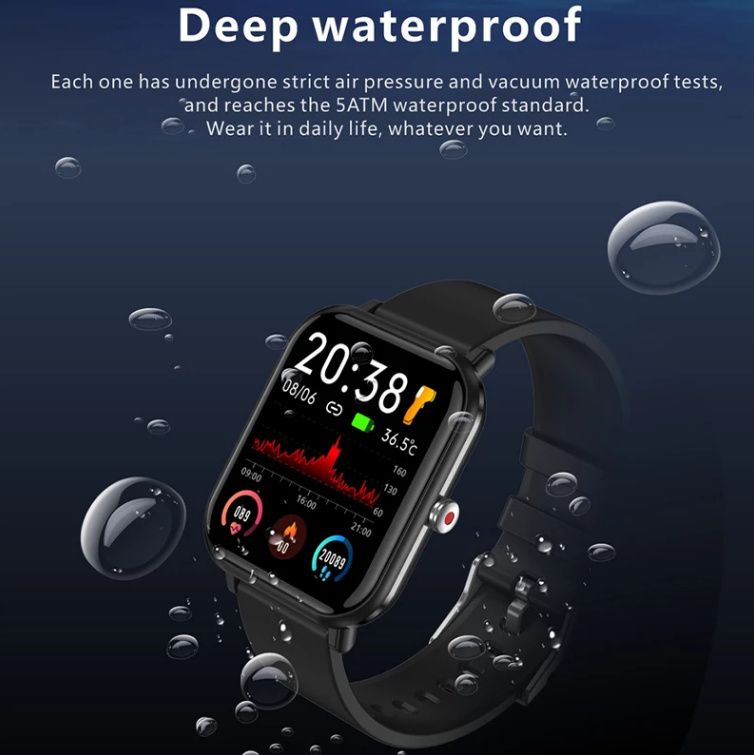 Montre connectée NexFit 2024 Sport étanche pour la pression artérielle au poignet, compatible Android et iOS | Lersk
