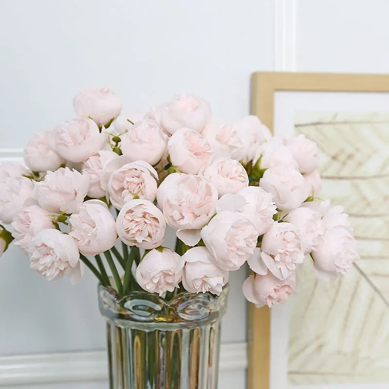 Bouquet di Peonie di Seta Lyra con 27 Fiori Realistici in Toni Romantici | Lersk