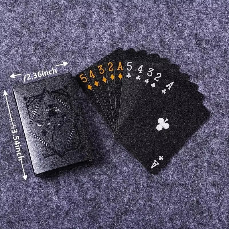 Luxury Black And Gold Waterproof Poker Playing Cards Deck For Elegant Card Games | Lersk