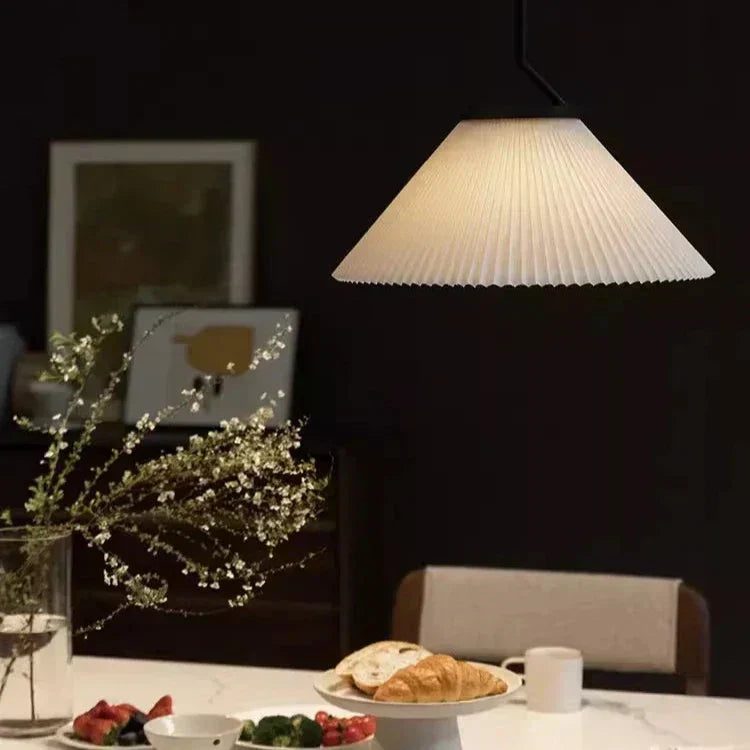 Caelara Soft Pleated Ceiling Pendant Light In Cream | Lersk