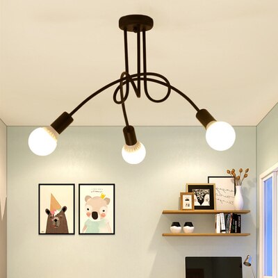 NovaVale Retro Iron Chandelier in Black and White Finish | Lersk
