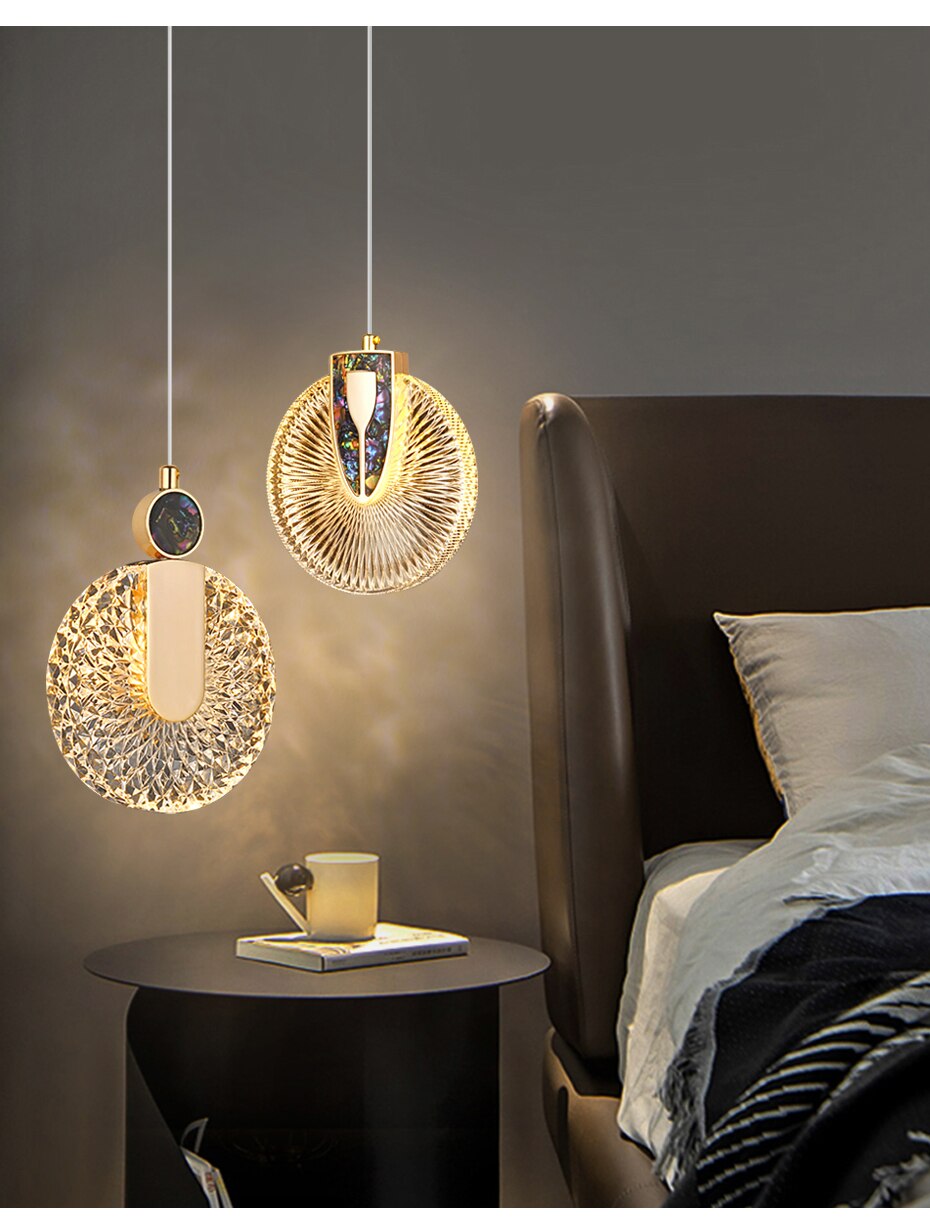 Aurelia Gold LED Crystal Round Pendant Hanging Light | Lersk