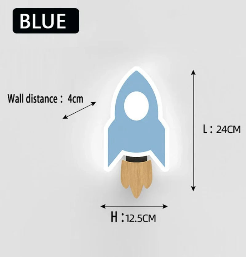 Dětské LED nástěnné světlo Rocket | Lersk