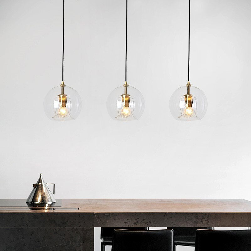 Lampade a sospensione in vetro Nyra Nordic - Fiore artistico a doppio strato