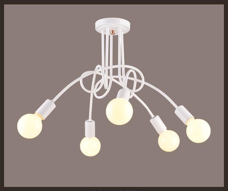 NovaVale Retro Iron Chandelier in Black and White Finish | Lersk
