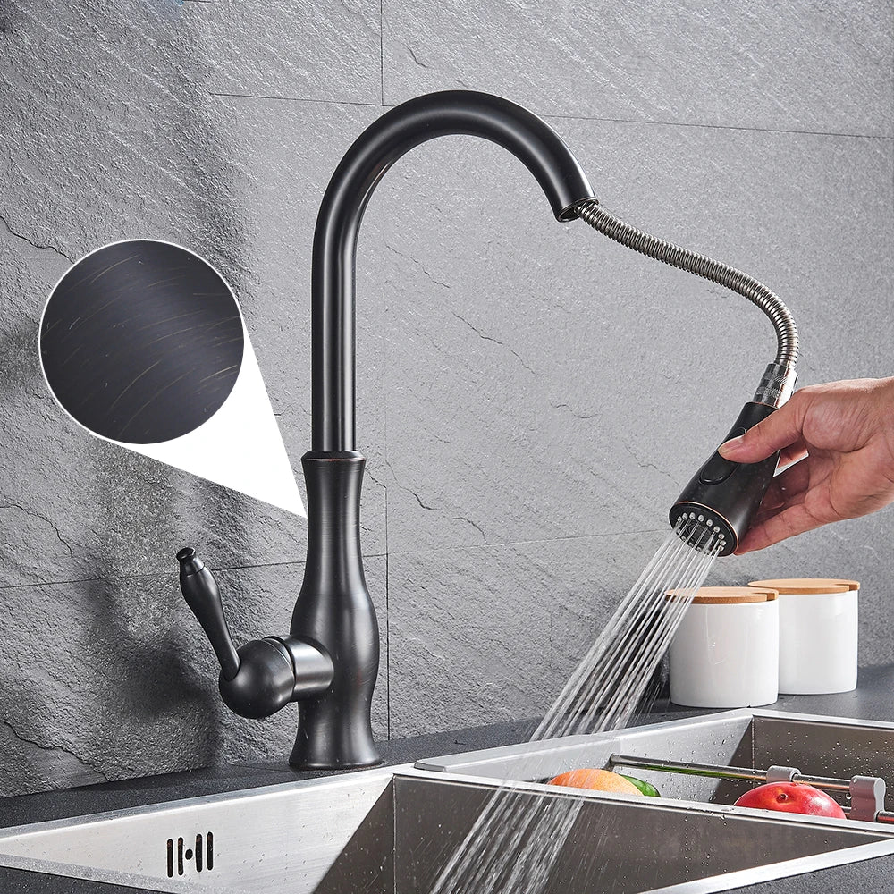 AureliaLux Gold Kitchen Faucet With Pull Out Spray And Swivel Spout | Lersk