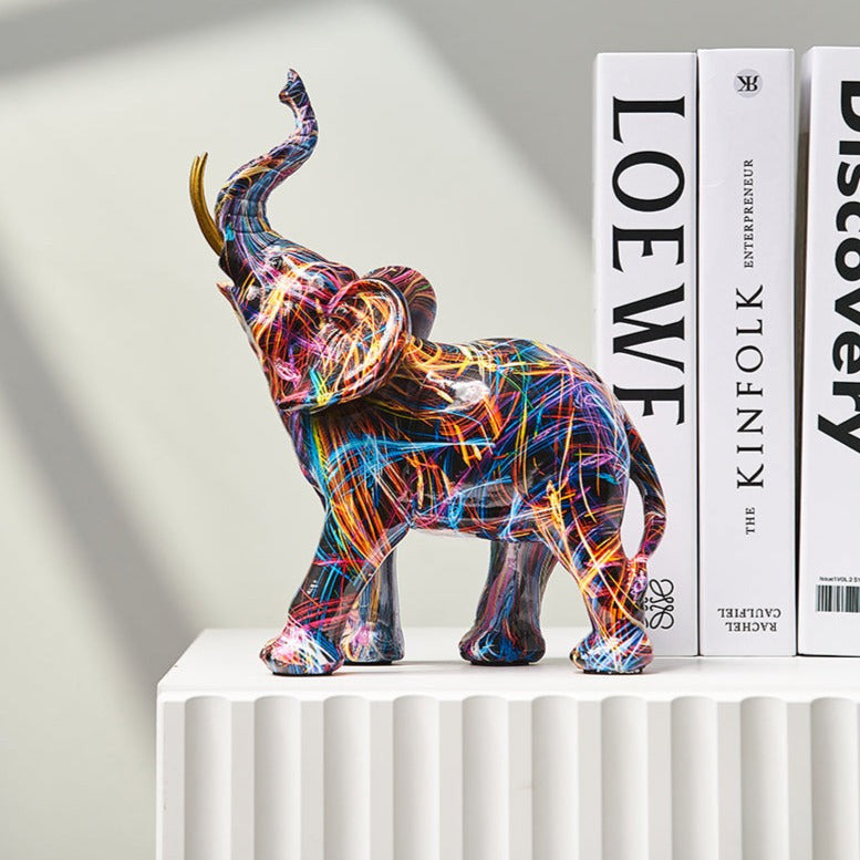 Aurella | Nordisk malet elefantstatue | Lersk