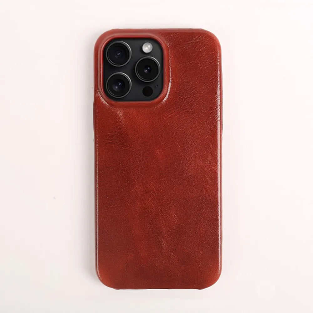 Crownline Leather iPhone Case In Genuine Cowhide Handmade | Lersk
