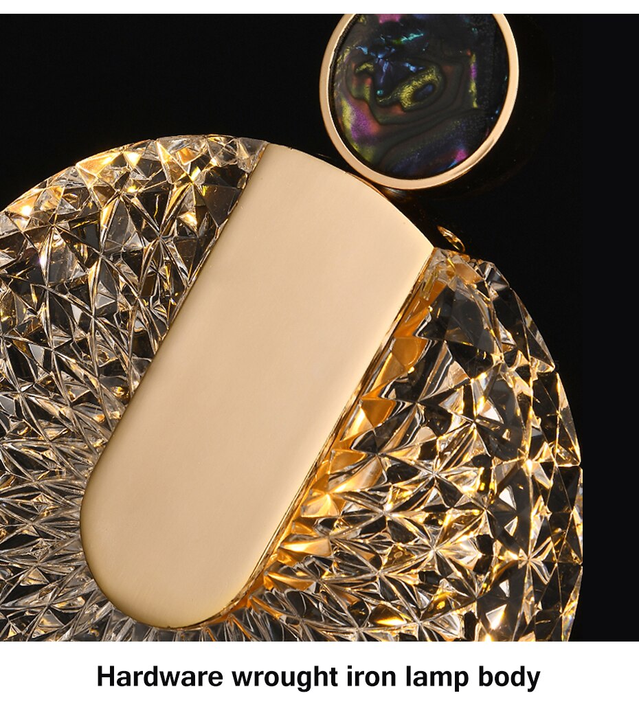 Aurelia Gold LED Crystal Round Pendant Hanging Light | Lersk