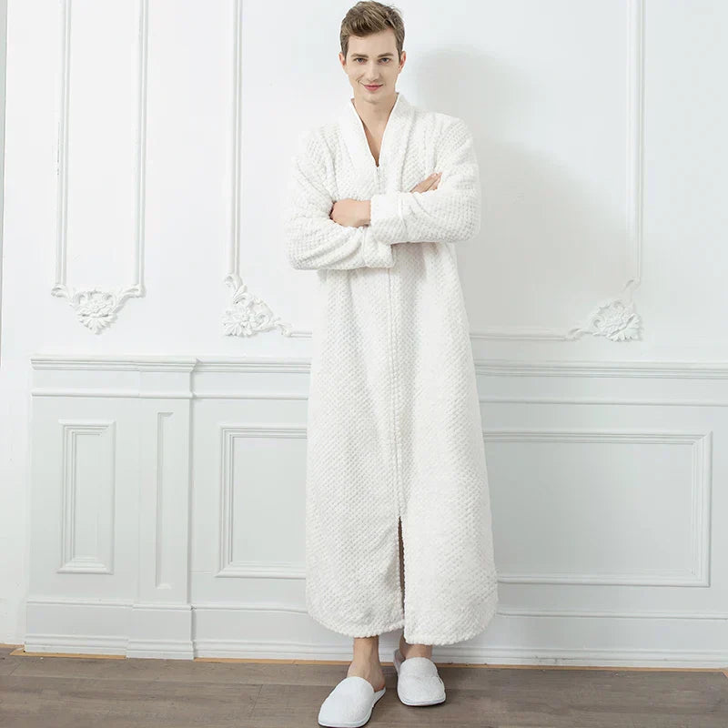 Halat de baie pentru maternitate CozyNest, flanel termic extra-lung | Lersk