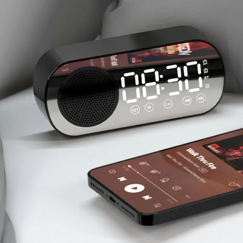 Réveil numérique avec haut-parleur Bluetooth et radio FM pour usage domestique ou professionnel aujourd'hui | Lersk
