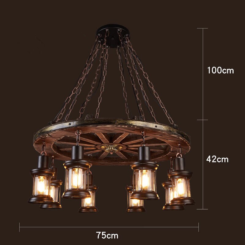 Vintage industriel træ LED loftlampe | Lersk