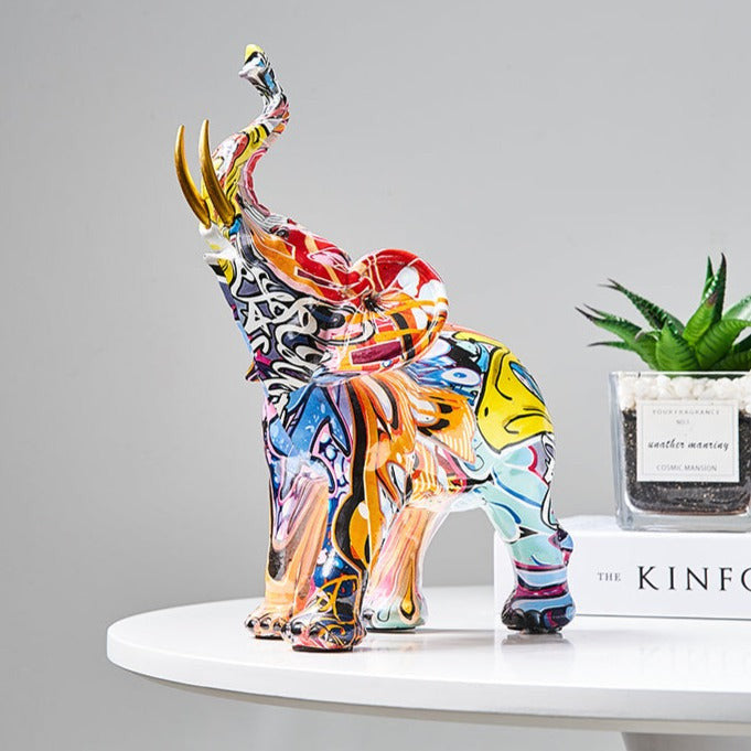 Aurella | Nordisk malet elefantstatue | Lersk