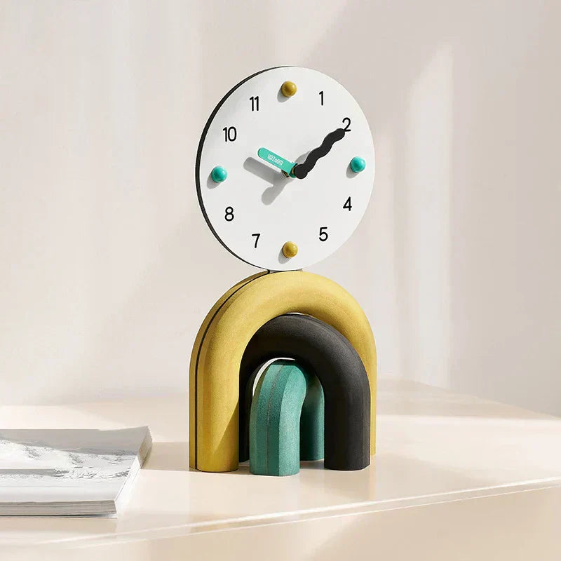 LumenArc Nordic Arch Desk Clock Two Finishes Sleek Design | Lersk