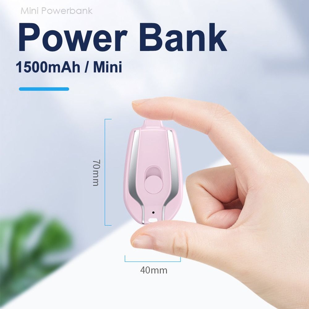 Mini bærbar powerbank 1.500 mAh til telefoner kompatibel med iPhone 12 og 12 Pro Max kompakt oplader | Lersk