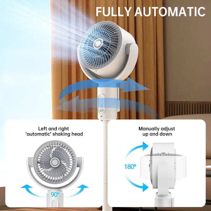Rechargeable Oscillating Air Circulator Fan With Remote And Timer For Home Office | Lersk