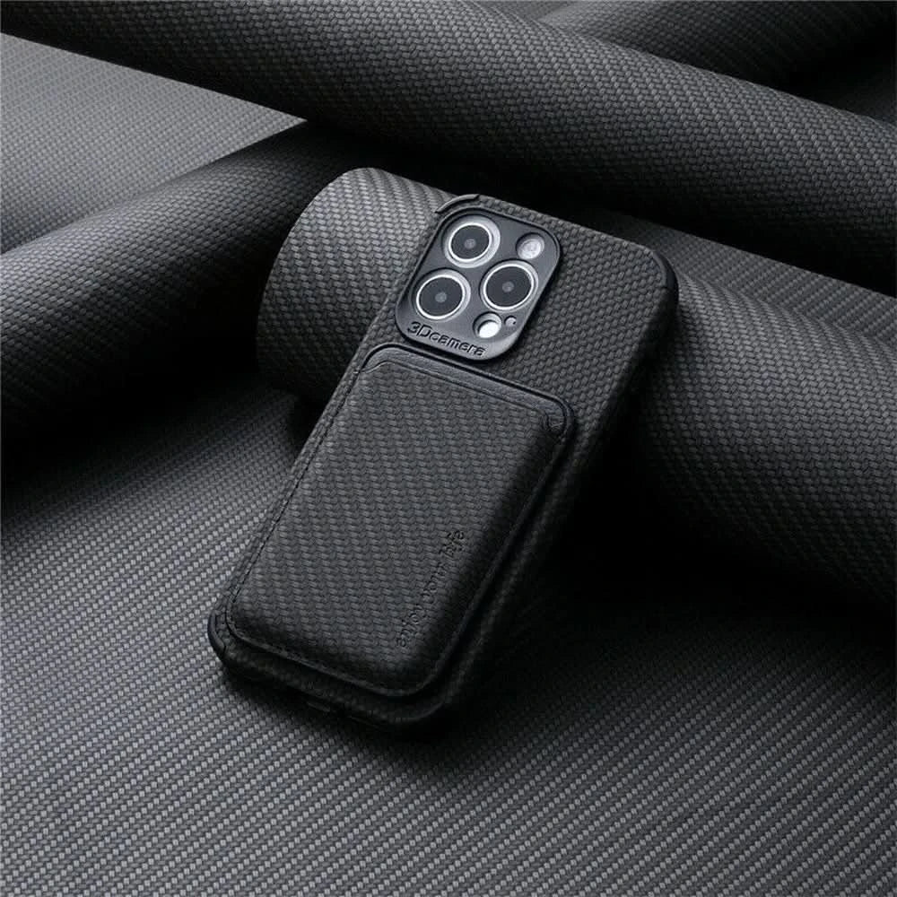 MagSafe Wallet Phone Case With Carbon Fiber Protection For iPhone Slim Protective Design | Lersk