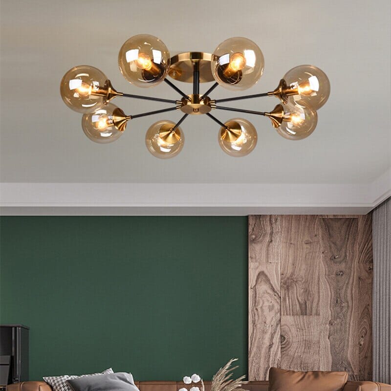 Glass Globe Chandelier in Jade | Lersk